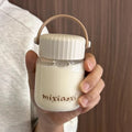 Axyaa 200ml Cute Glass Shaker Bottle for Coffee Juice Tea - Portable Kawaii Glass Cup