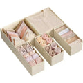Axyaa Fabric Closet Organizer Bins - Dresser Drawer Dividers for Clothing and Accessories