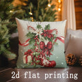 Axyaa Christmas Wreath & Sleigh Pattern Cushions - Sofa, Bedroom, Car Pillow Cover