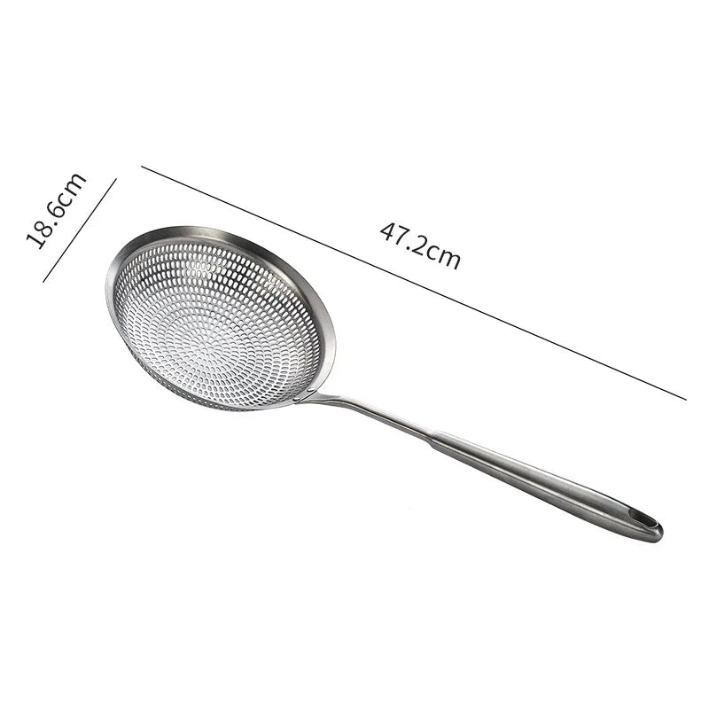Axyaa Stainless Steel Large Colander Skimmer French Fries Strainer Kitchen Utensil