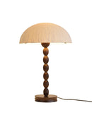 Axyaa Solid Wood Antique Style Rice Paper Table Lamp for Bedroom, Study, Living Room