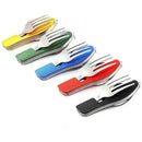 Axyaa 4-in-1 Foldable Stainless Steel Cutlery Set for Outdoor Camping & Picnic