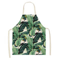 Axyaa Large Leaves Kitchen Ladies' Apron - Tropical Plants Design