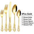 Axyaa Gold Stainless Cutlery Set - Luxury Black Tableware Knife Fork Spoon Flatware