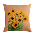 Axyaa Sunflower Pattern Linen Throw Pillow - 45*45cm