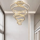 Axyaa Crystal Chandelier Stair Pendant Lamp Living Room Pendant Lights