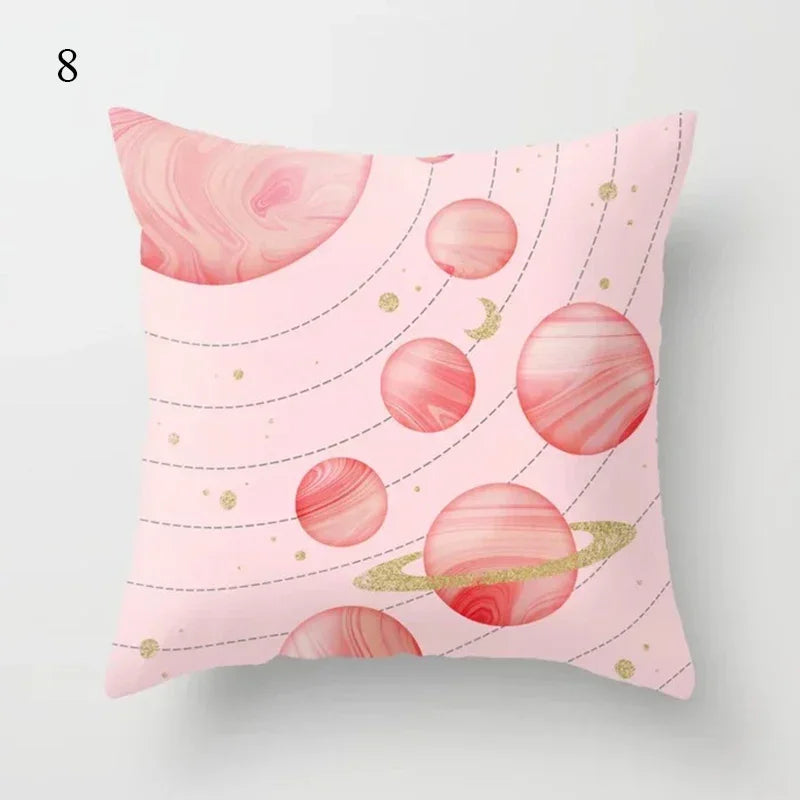 Axyaa Pink Psychedelic Landscape Print Pillowcase for Bedroom Living Room