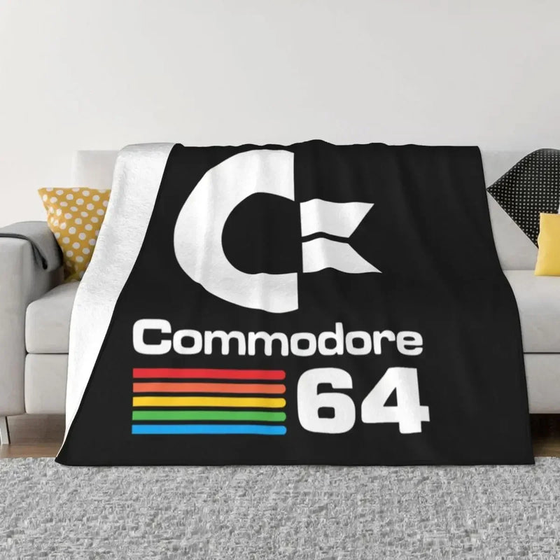 Axyaa Ultra-Soft Fleece Amiga Throw Blanket - C64 Logo - Bedroom, Car, Sofa, Quilt