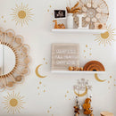 Axyaa Sunburst Wall Sticker for Boho Nursery Decor