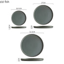 Axyaa Round Ceramic Steak & Dessert Plates Set - Vintage Restaurant Tableware