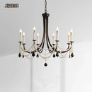 Axyaa French Crystal Chandelier, Retro Pearl Living Room Light