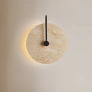Axyaa Natural Stone Round LED Wall Sconce Light for Home Decor.