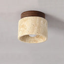 Axyaa Yellow Travertine Ceiling Light: Japanese Wabi-sabi Style for Elegant Decoration