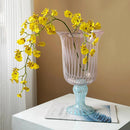 Axyaa Striped Glass Vase for Elegant Living Room Flower Arrangements