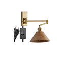 Axyaa Wooden Wall Sconce LED Lampshade with Pull Chain Switch for Bedroom Bathroom Perspective Mirror