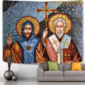 Axyaa Virgin Mary Tapestry: Medieval Retro Style Boho Wall Hanging for Home Decor