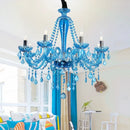 Axyaa Blue Crystal LED Chandelier for Luxe Spaces