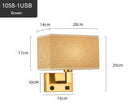 Axyaa LED Rotating Angle Wall Light with Fabric Lampshade for Bedroom and Living Room
