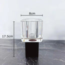 Axyaa Geometric Glass Vase with Artificial Flowers - Modern Decor & Crystal Vases