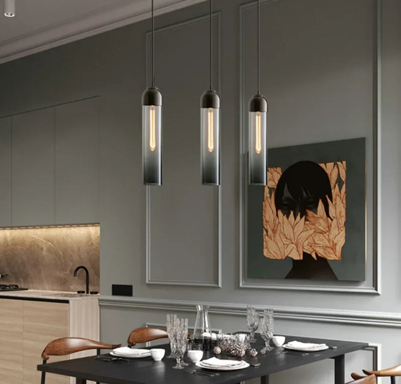 Axyaa Glass Pendant Lamps for Home Decor Lighting with E14 Bulb Base