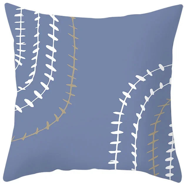 Axyaa Abstract Geometric Pillowcase in Nordic Blue Purple - Peach Skin Fabric