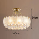 Axyaa Crystal Chandelier Stair Pendant Lamp Living Room Interior Lighting