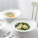 Axyaa Premium French Ceramic Salad Plate for Hotel Dinner - White Straw Hat Plate