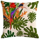 Tropical Floral & Bird Pattern Pillow Cover for Sofa, Bedroom & Car by Axyaa