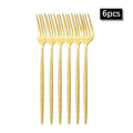 Axyaa Gold Hammered Cutlery Set - Stainless Steel, Dishwasher Safe
