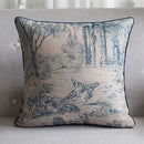 Axyaa Soft Velvet/Cotton Linen Cushion Cover Shabby Chic Floral Pink Blue 45x45cm