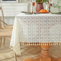 Modern Beige Lace Tablecloth by Axyaa for Stylish Living Room Décor
