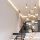 Axyaa Spiral Stairwell Glass LED Chandelier - Modern Nordic Design, Creative Duplex Villa Pendant Light