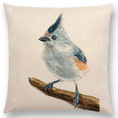 Birds Painting Cushion Cover - Axyaa Collection: Robin, Titmouse, Toucan, Sparrow, Firecrest, Cardinal, Bullfinch