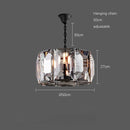 Axyaa Crystal Round LED Chandelier for Dining Room Bedroom Living Room