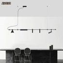 Axyaa Modern Black Minimalist Chandelier for Living Room Coffee Shop Office Desk