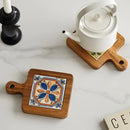 Axyaa Wooden Floral Kitchen Mat Set