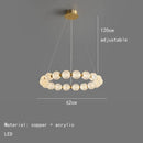 Axyaa Acrylic Ball Ring Pendant Chandelier LED Light for Home and Hospitality
