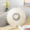 Axyaa Velvet Pink White 3D Chrysanthemum Throw Pillow Bouquet Model