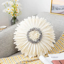 Axyaa Velvet Pink White 3D Chrysanthemum Throw Pillow Bouquet Model