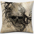 Axyaa Skull Print Series Cushion Cover - Rainbow Peach Decoration for Home