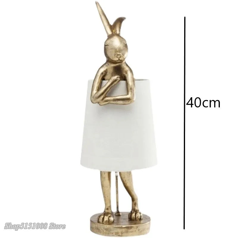 Retro Resin Rabbit Table Lamp by Axyaa: Nordic Design for Bedroom & Living Room
