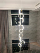 Axyaa Circular Nordic LED Pendant Lamp for Modern Living Room Lighting