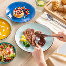 Axyaa Handpainted Ceramic Dinnerware Set with Spirals Pattern