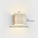 Axyaa Yellow Travertine Stone LED Wall Lamp for Interior Lighting