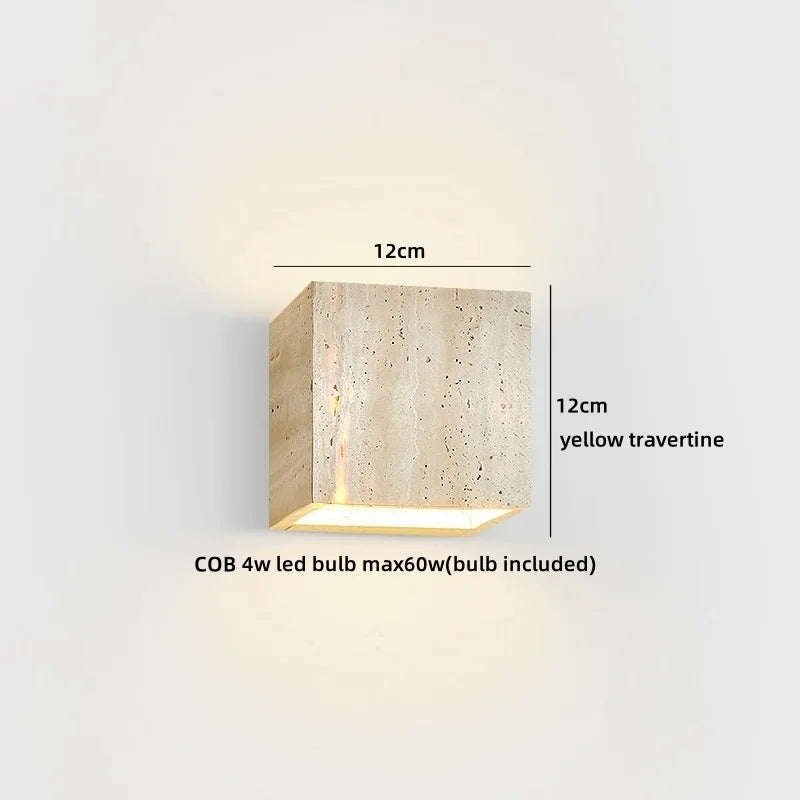 Axyaa LED Wall Lamps with Yellow Stone Lampshade for Indoor Lighting