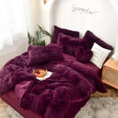 Axyaa Plush Crystal Duvet Set - 4-Piece Mink Bedding Ensemble