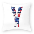 Axyaa Striped Alphabet Decorative Cushion Cover in Blue and White, 45x45cm