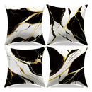 Axyaa Marble Pattern Pillow Cover - Black White Gold Design for Sofa Bedroom Car