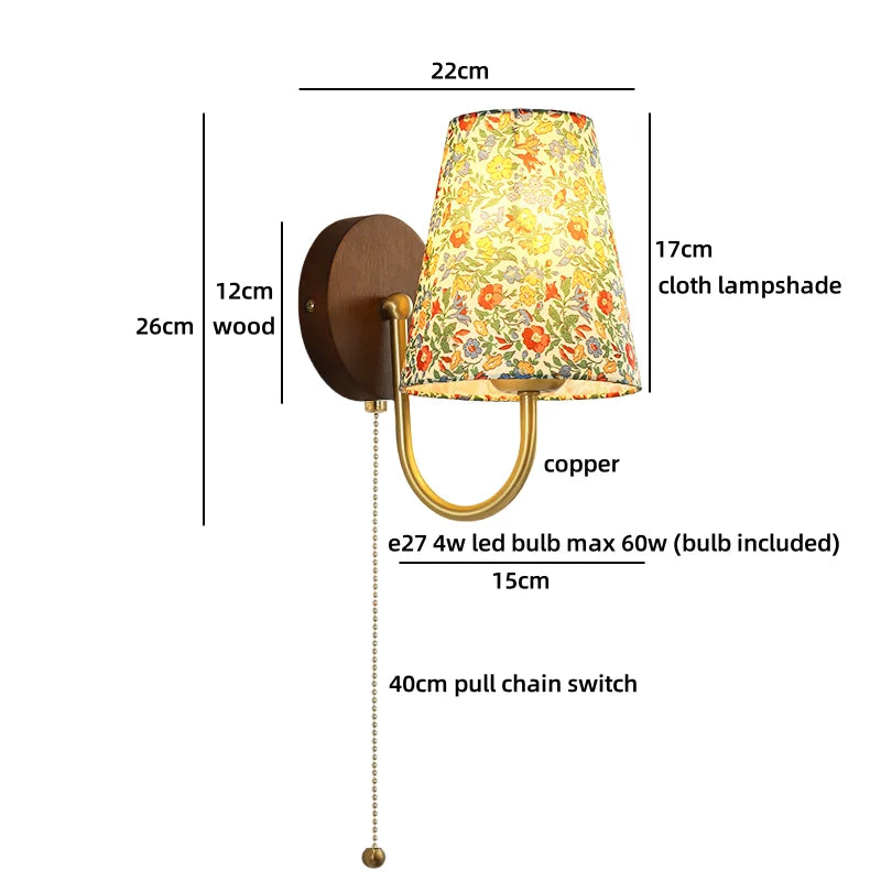 Axyaa Nordic LED Wall Lamp Clear Glass Wood Interior Decor Fixture