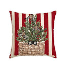 Axyaa Winter Holiday Stripes Pillow Covers